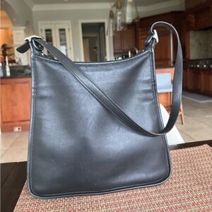 Vintage black leather coach bag